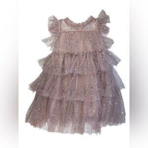NWOT LOLA + THE BOYS Tulle Tiered Dress with Gold Stars - 10